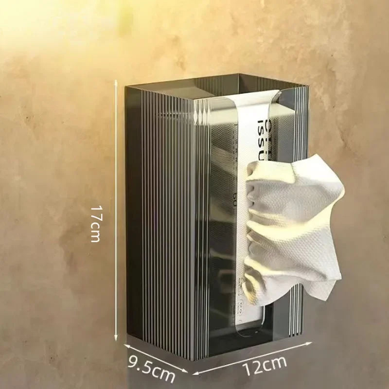 Punch-free Toilet Paper Holder Box Waterproof Storage Toilet Paper Storage Rack Paper Towel Kitchen Bathroom Storage Box