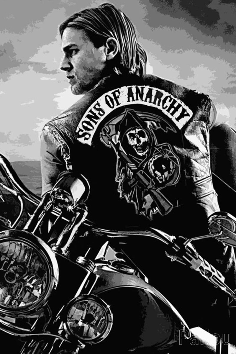 Son Of Anarchy 5D DIY Diamond Painting Full Round Drill Mosaic Death Skull Motorcycle Cross Stitch Handwork Home Decor