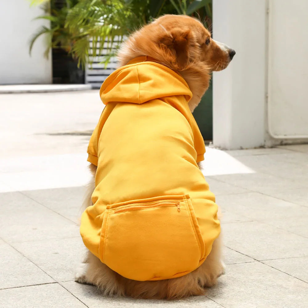 Sport Dog Hoodies for Medium and Large Dogs Warm Fleece Dog Sweatshirt with Hooded and Pocket Big Dog Clothes Winter Pet Outfits