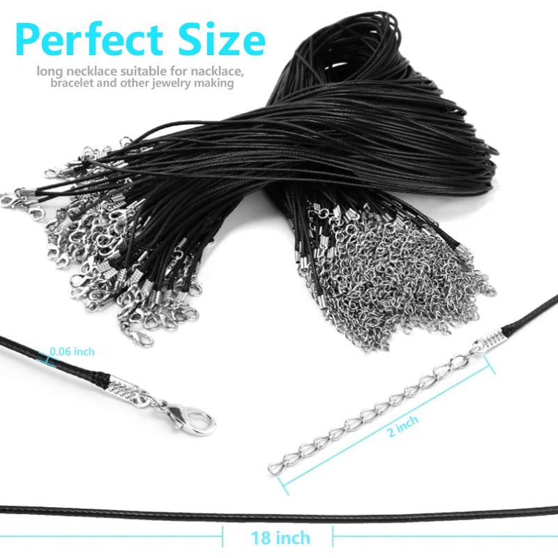 50-100Pcs Leather Necklace Chains Bracelet Cord Clasps for Pendants