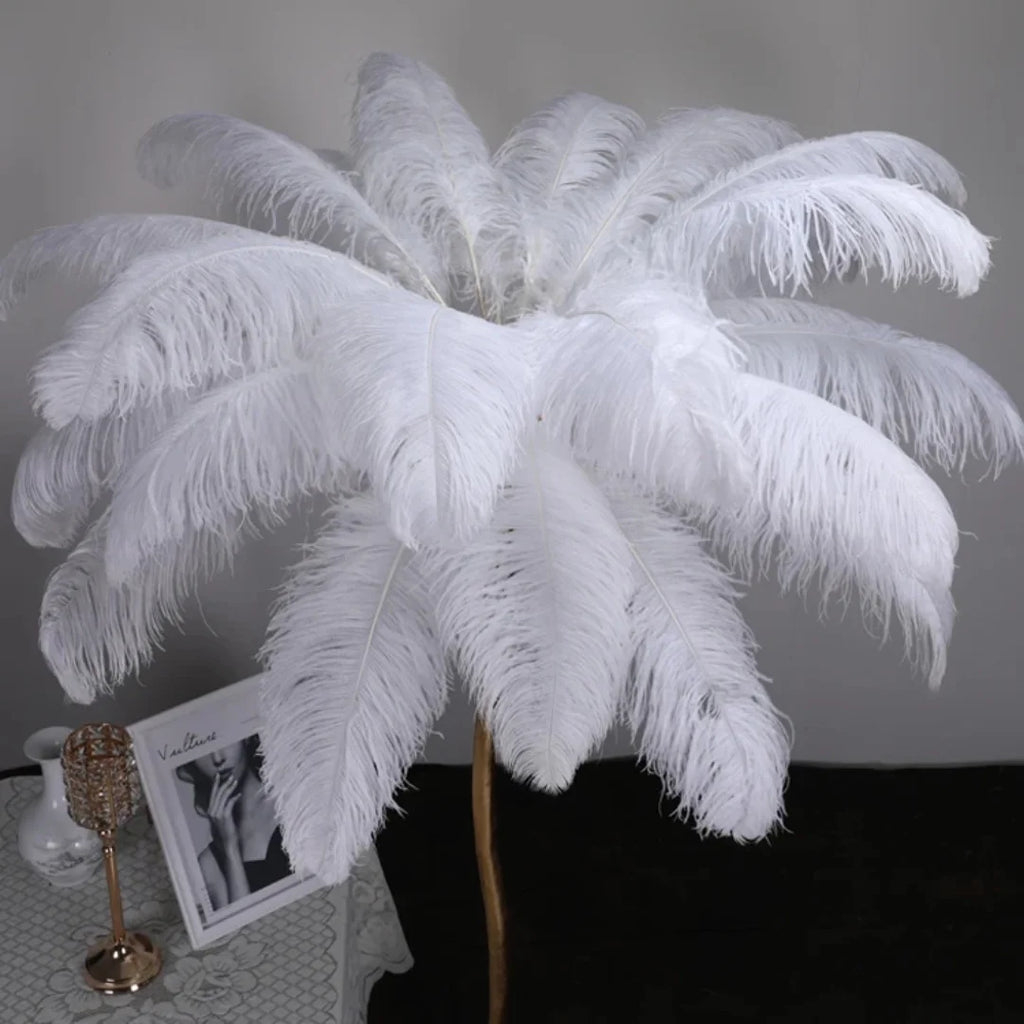 10PCS/Lot White Ostrich Feathers Plume for Wedding Table Centerpieces Carnival Prime Decor  45-50CM 55-60CM Ostrich Plumas Large