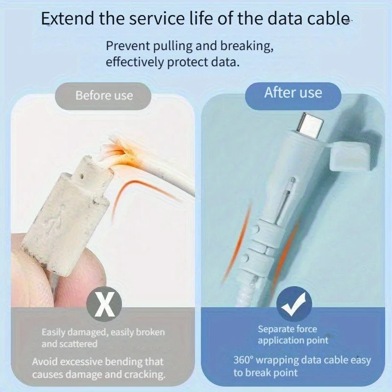 5/10pcs USB-C Cable Protectors, Anti-Break Sheaths Suitable for Smartphones, Tablets, Compatible with USB-C Data Cables.
