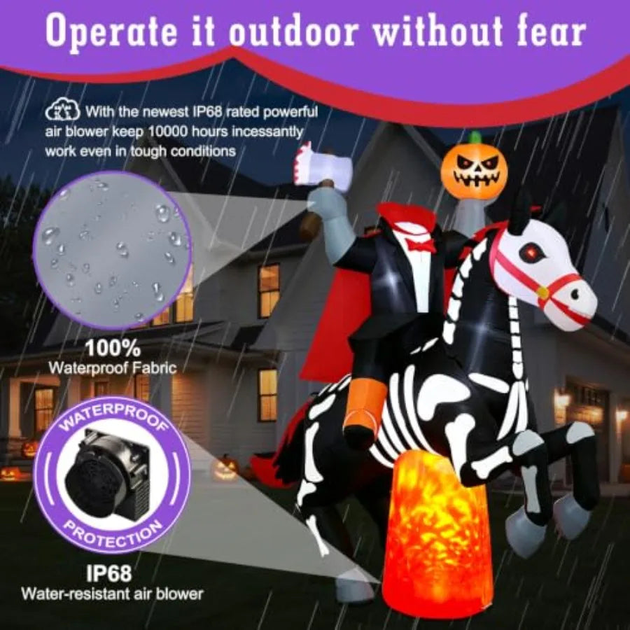 Halloween outdoor decoration: inflatable 8ft tall Headless Horseman