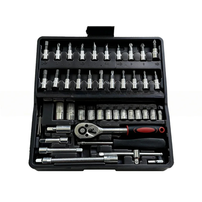 46-Piece Metric Ratchet Socket Wrench Set