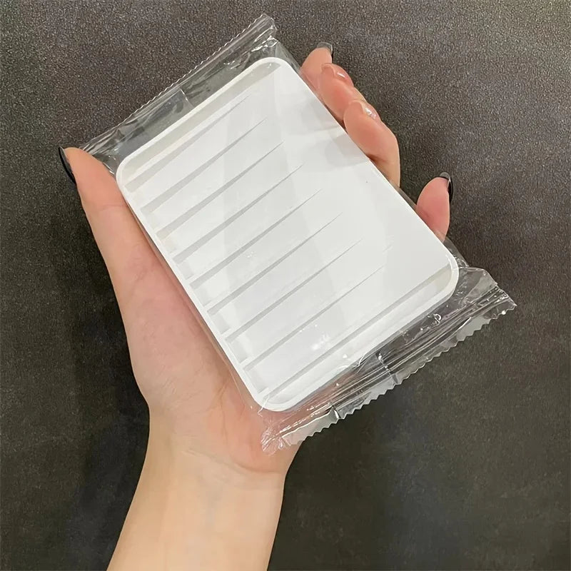 Free Punch Soap Box Silicone Draining Soap Holder Creative