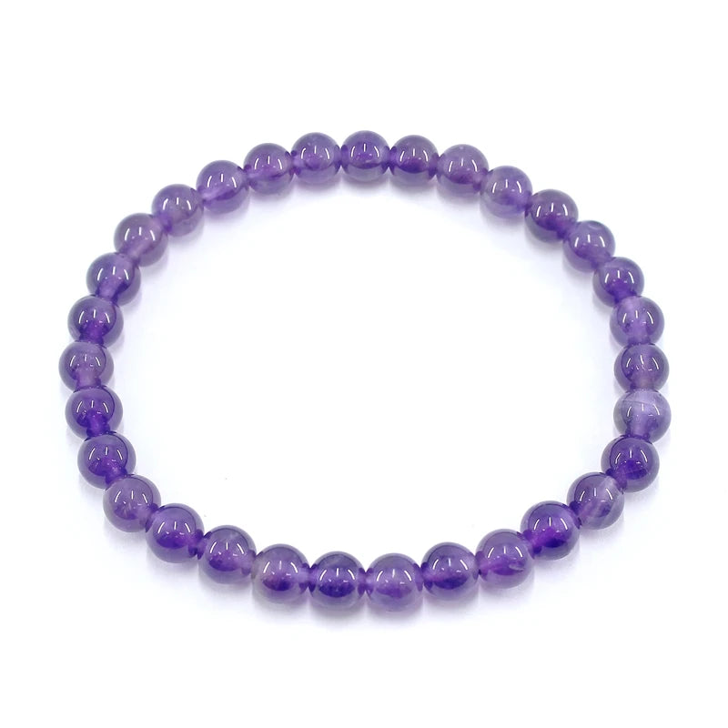 Natural 6MM Fashion Stone Bracelets Tourmaline Amethyst Amazonite Moonstone Citrine Quartz For Women Jewelry Charm Cute Gift