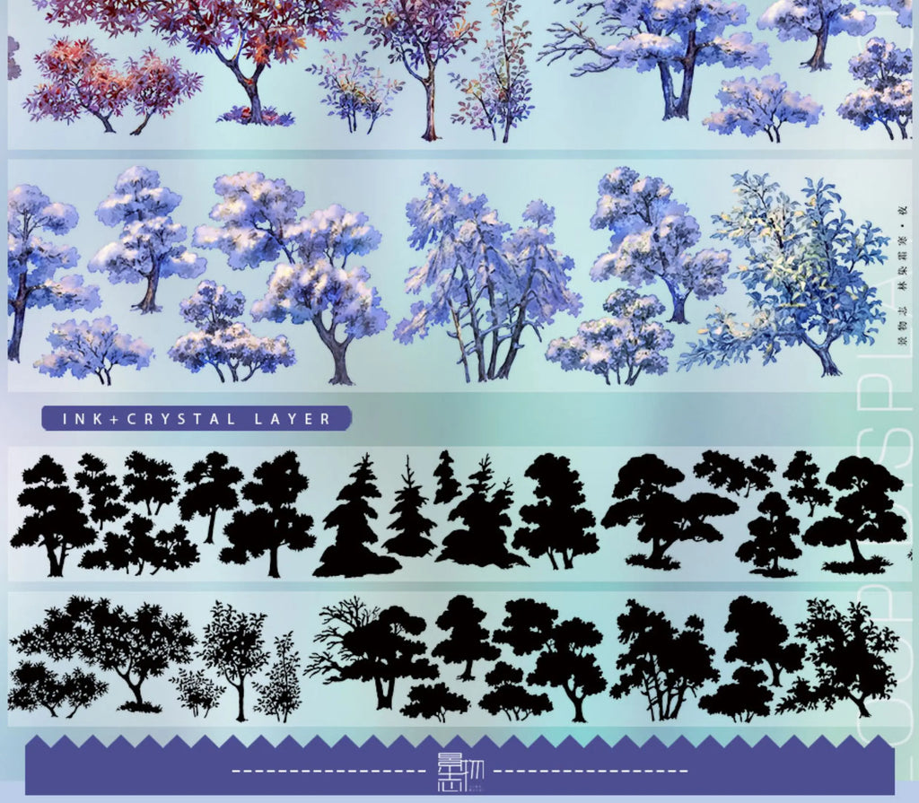 Scenic Waterfall/River,ancient Style Landscaping Washi Pet Tape Roll