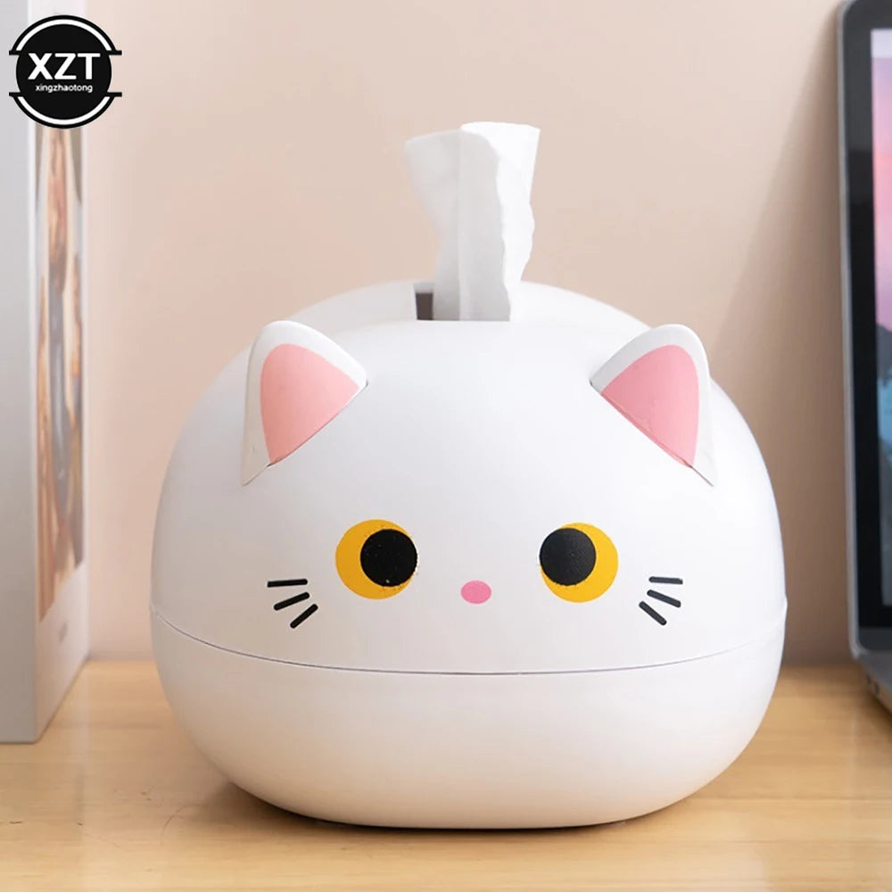 Kawaii Cat Tissue Box Kitchen Napkin Storage Box Wc Paper Container Desktop Toilet Paper Holder Nordic Style Home Decoration
