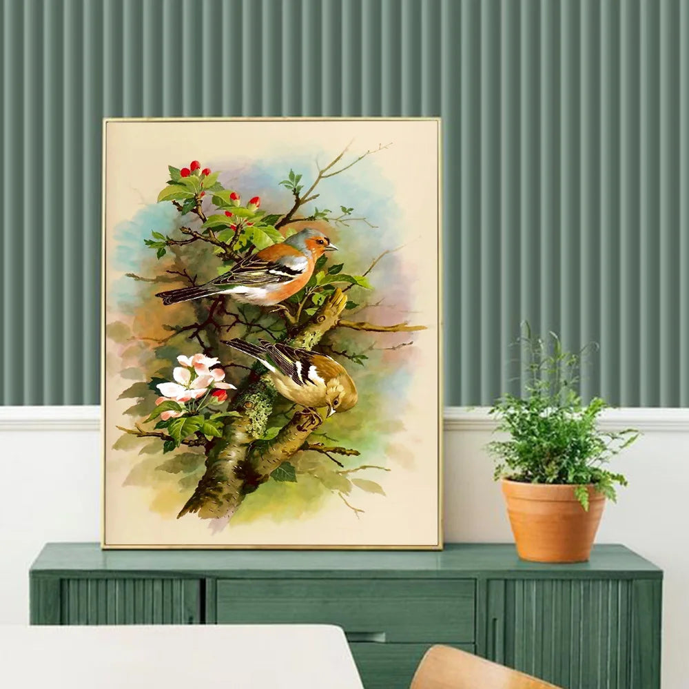 Huacan Diy Diamond Painting Animal Full Drill Embroidery Bird Home Decor Gift Rhinestone Pictures Craft Kit