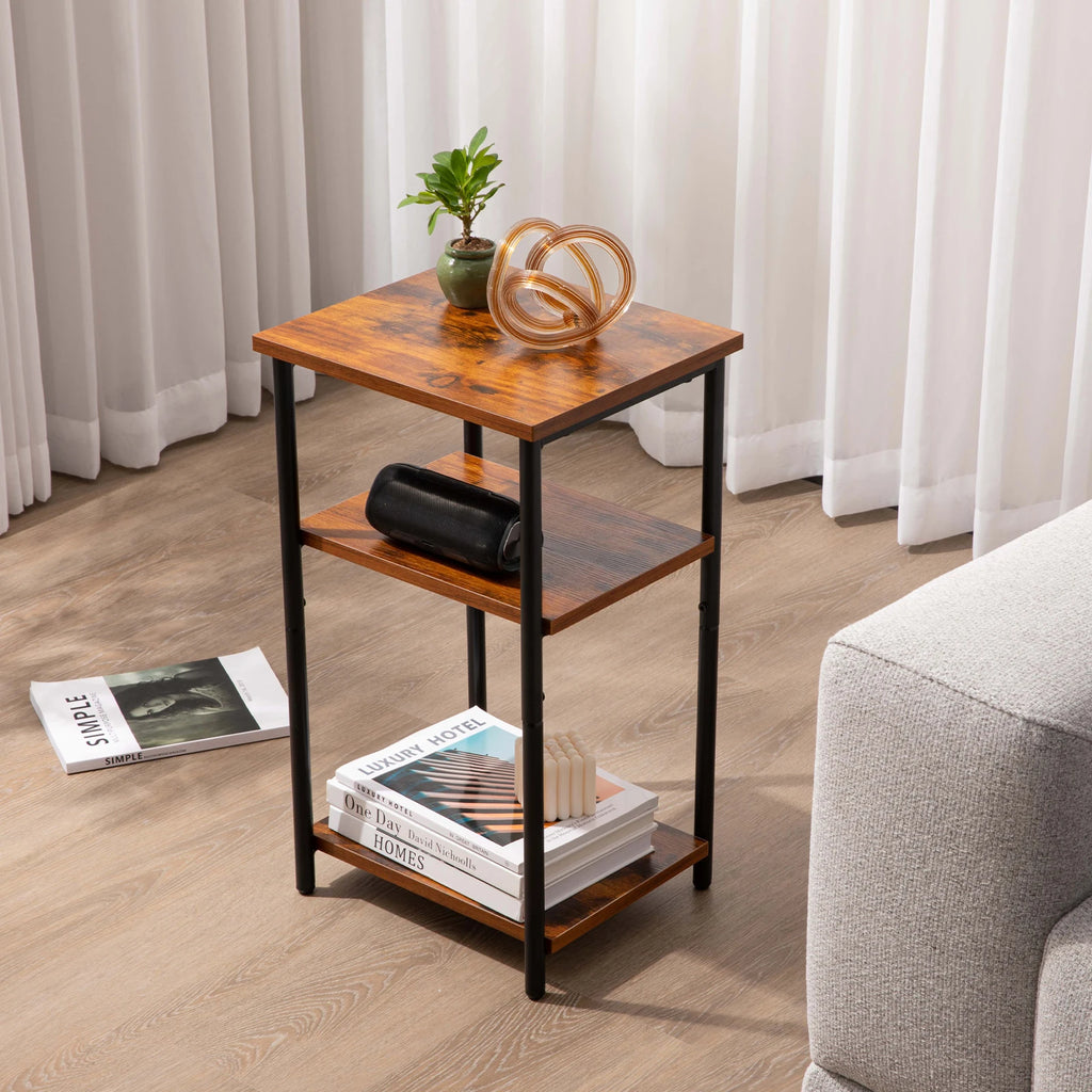 JHK -Tier End Table Side Tables with Adjustable Feet Small