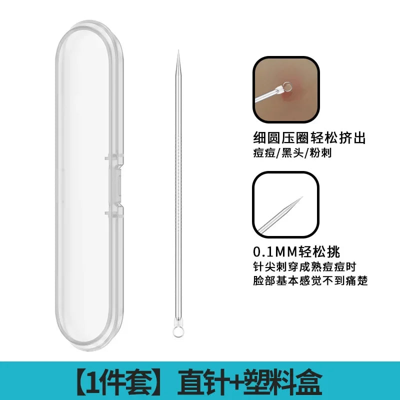 Acne Needle Blackhead Clip Remover Extraction Pore Black Head Clean Face Skin Care Cleansing Needle Blemish Removal Tool