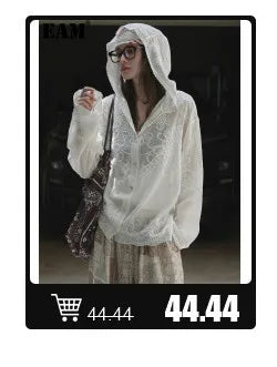 [EAM] Loose Fit Ruffles Spliced Sweatshirt New Hoooded Long Sleeve Women Big Size Fashion Tide Spring Autumn 2026 1DD2569
