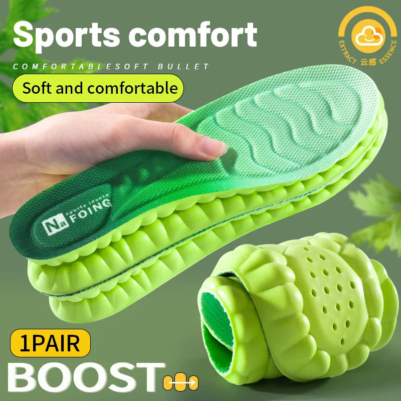 Sport Insoles 4D Latex Super Soft High Elasticity Shoe Pads Anti-pain Deodorant Cushion Arch Support Running Insoles Foot Insole