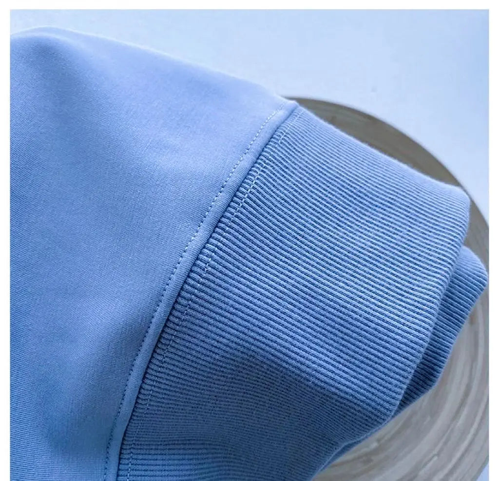 600G Pure Cotton Plush Thickened Sweatshirt Thin Plush Heavyweight Solid Round Neck Sweater Autumn Winter Warm Sweater