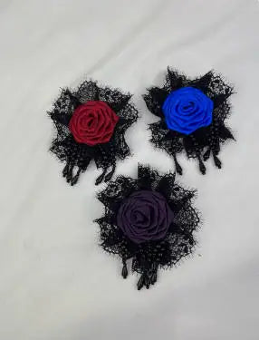 Gothic Vintage Lace Hand Made Rose Hair Accessories Y2K Spicy