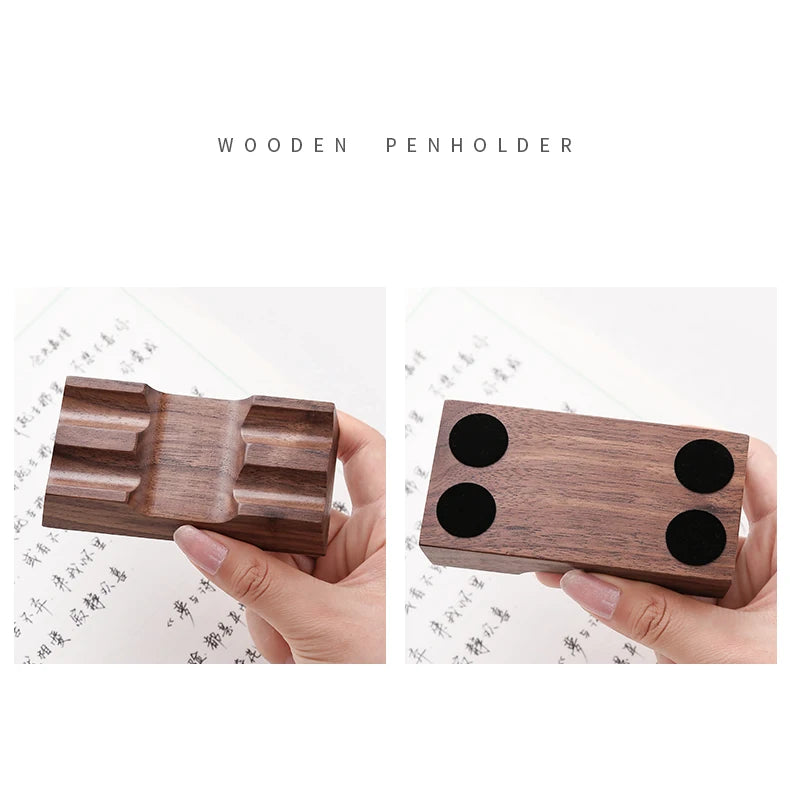 Walnut Wood Pen Holder Stand Desk Organizer Office Supply for Dip Pen Fountain Pen Rest Desk Accessories Office School Supplies