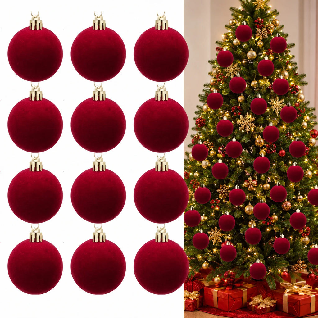 Burgundy Velvet Christmas Balls