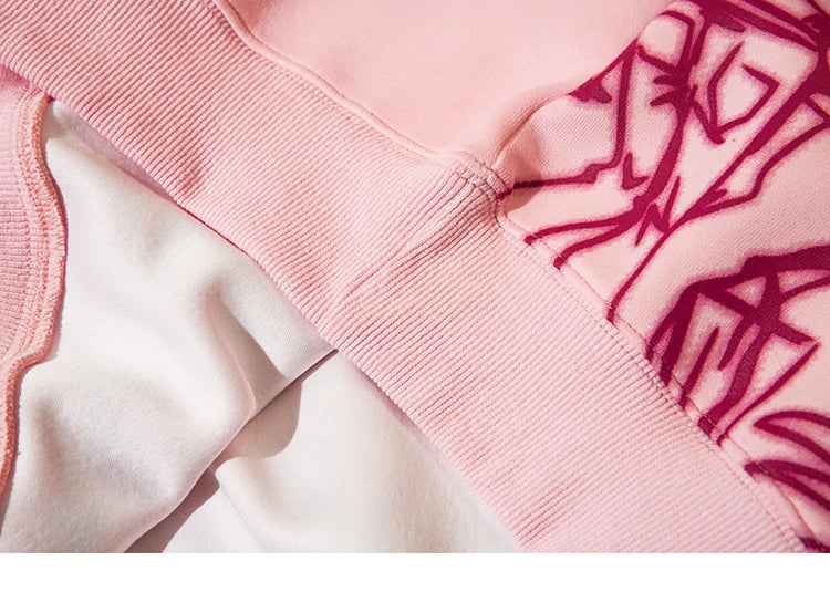 2025 Men Streetwear Pink Hoodie Sweatshirt Funny Cartoon Graphic Hoodie Autumn Harajuku Anime Hooded Pullover Hip Hop Hipster