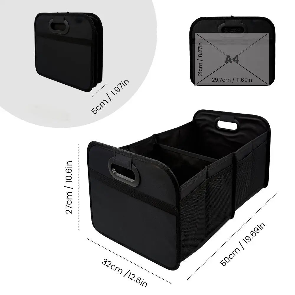 40L Foldable Portable Car Storage Box with Side Net