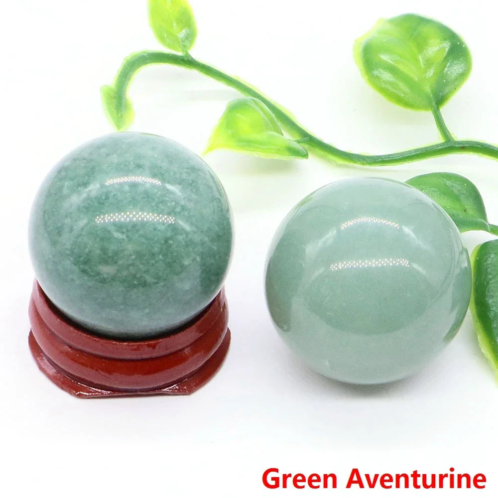 30MM Crystal Ball Natural Reiki Healing Quartz Stone Globe Energy Gemstone Fengshui Sphere Wicca Chakra Massage Home Decor Gifts