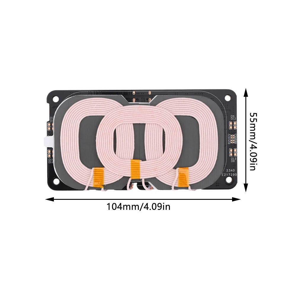 Car 3-coil 20W High-power Wireless Charger Module with Type-C Wireless Fast Charger Charging Transmitter Module Circuit Board