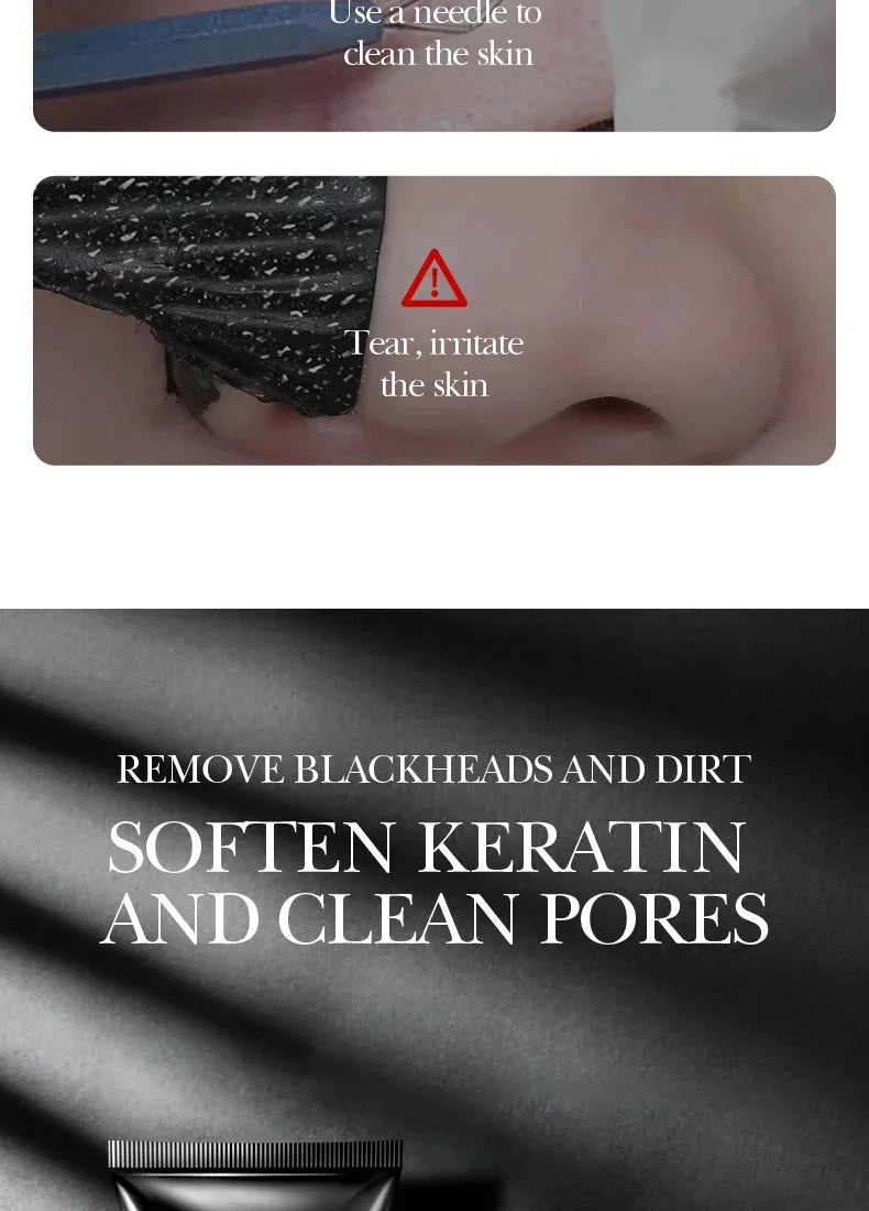Blackhead Remover Mask Bamboo Charcoal Shrink Pores Acne Black Head Removal Cream Nose Cleansing Black Peel Off Masks Skin Care