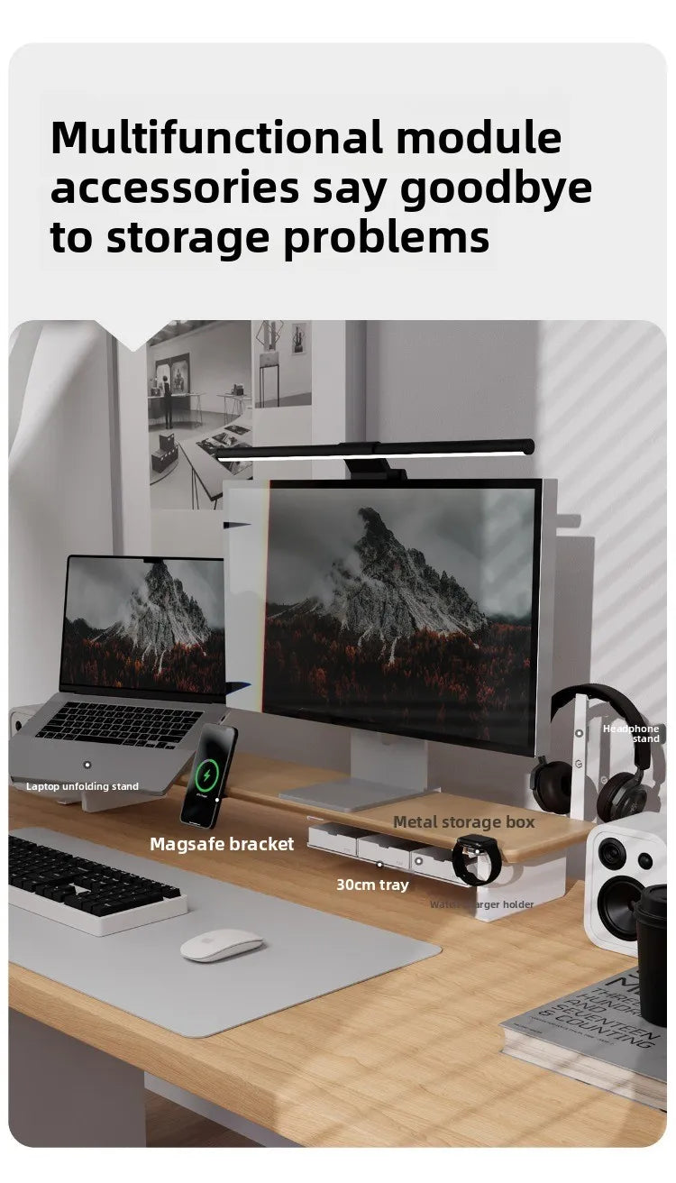 Modern Solid Wood Monitor Stand Riser Modular Computer Desk Organizer Ergonomic Computer Tables Z3 Pro Home Office System