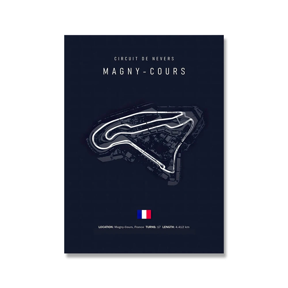 F1 Circuit Poster Inpu Island Jerez Catalonia Sepang International Circus Circuit Canvas Painting Wall Picture Artist Home Decor