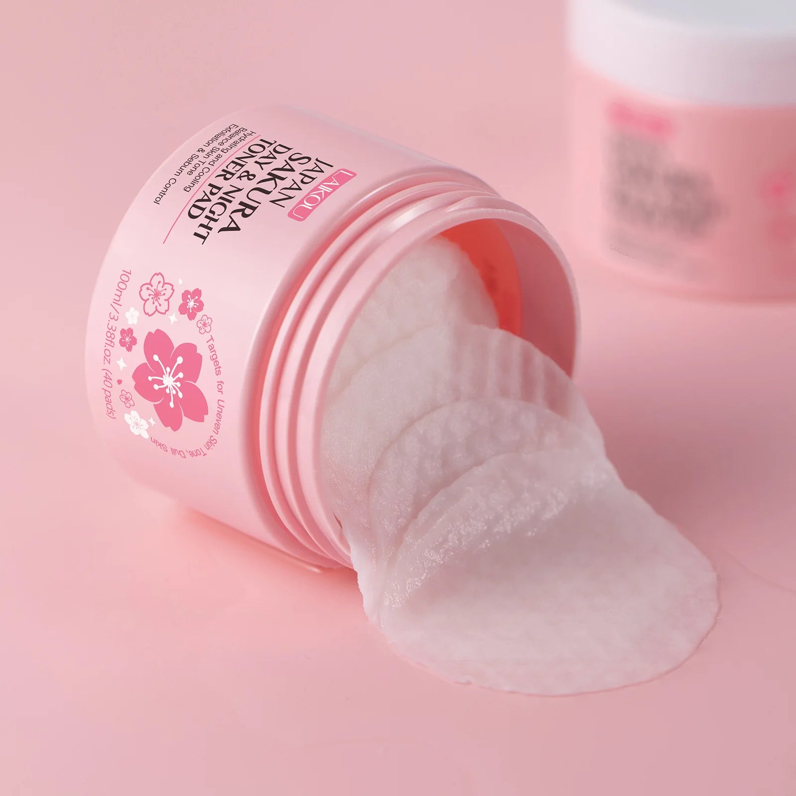 Japan Sakura Toner Pads 100ml 40pads Day Night Use Remove Makeup Cleanse Moisturize Face Care Hydrating Treatment  Skin Care