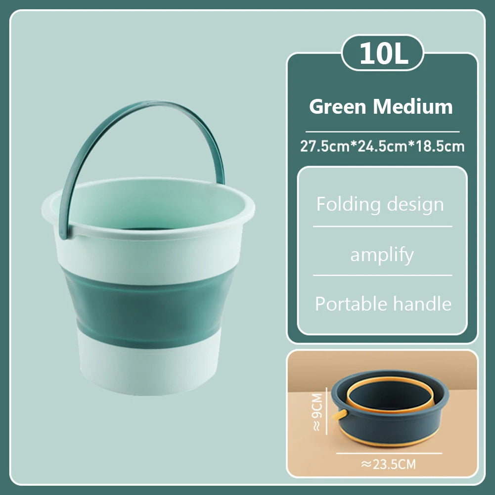 3-5-10L Portable Folding Bucket for Washing Outdoor Foldable Silicone Water Bucket Camping Items Fishing Bucket Car Wash Buckets