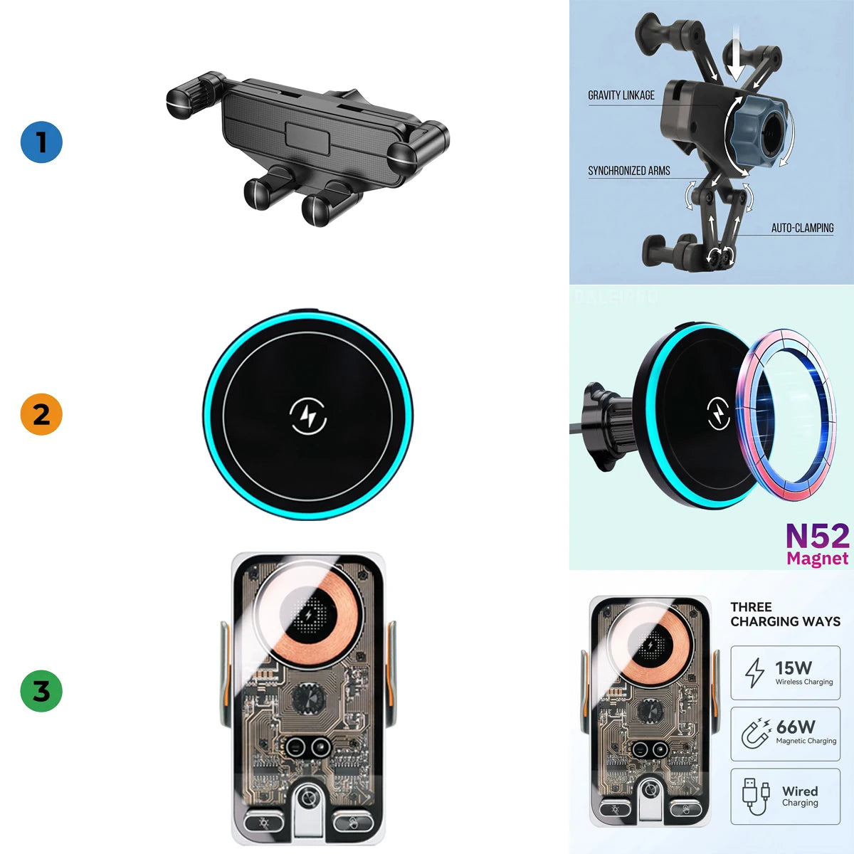 For 2024 2025 Leapmotor C10 Car Phone Holder Screen Fixed Clip Wireless Charger Phone Mount Qi Phone Charger Mounts Accessories