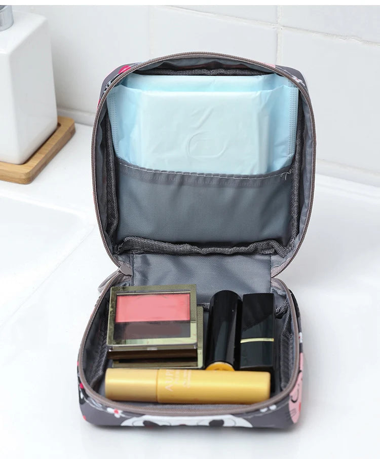 Women Girls Kawaii Napkin Sanitary Pads Bag Pouch Organizer Cosmetic Makeup Tampon Bags Cute Travel Gadgets Lipstick Storage Bag