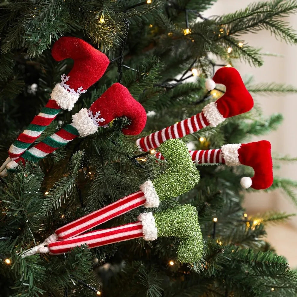 New Christmas Elf Legs Striped Boots Larger Xmas Tree Decorations Christmas Decorations Holiday Party