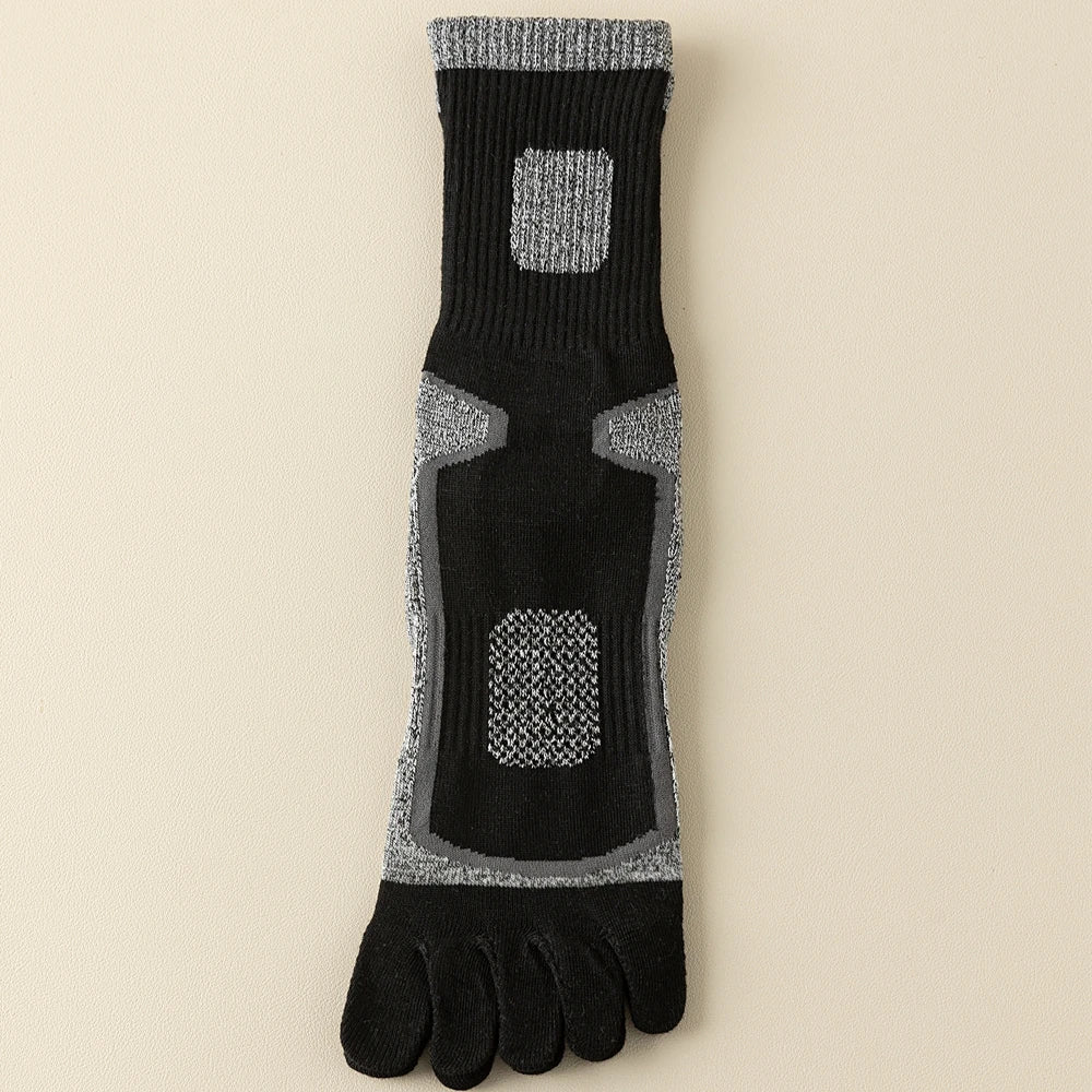 3 Pairs Fleece Toe Socks Men Autumn Winter Warm Five Finger Socks Man High Quality Cotton Sports Crew Socks Running
