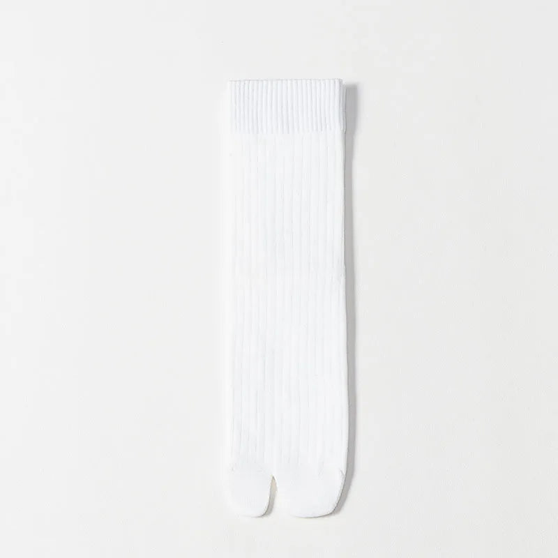 Men's 2 Toe Socks Flip Flop Sandal 2 Toe Middle Tube Socks Solid Color Striped Split Toe Socks Business Casual Cotton Socks