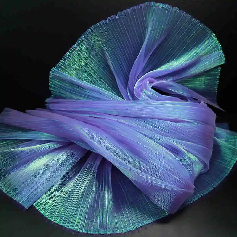 Accordion Soft Pleated Texture Fold Organza Fabric Wedding Bouquet Decoration Stage Background Designer DIY Sewing Fabric