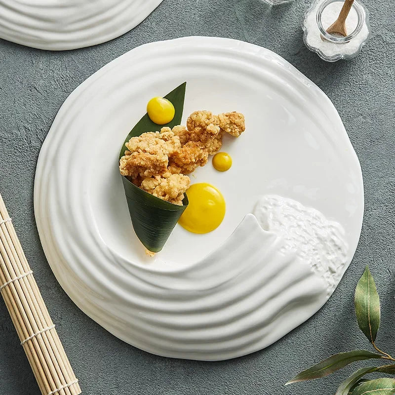Creativity Hailang Stereoscopic Ceramic Tableware Special-shaped Western Food Flat Plate High-grade Cold Dishes Set In The Hotel