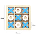 Wooden XO Tic Tac Toe Game Mini Chess Board Interaction Puzzle Training Montessori Educational Toys Gift for Kids Boy Girl