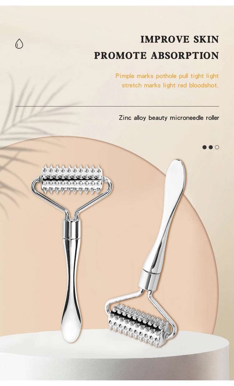 Stainless Steel Pointed Roller Spatula Massage Ball Stone Face Roller Massager To Improve Neck Facial Beauty Skin Care Tool
