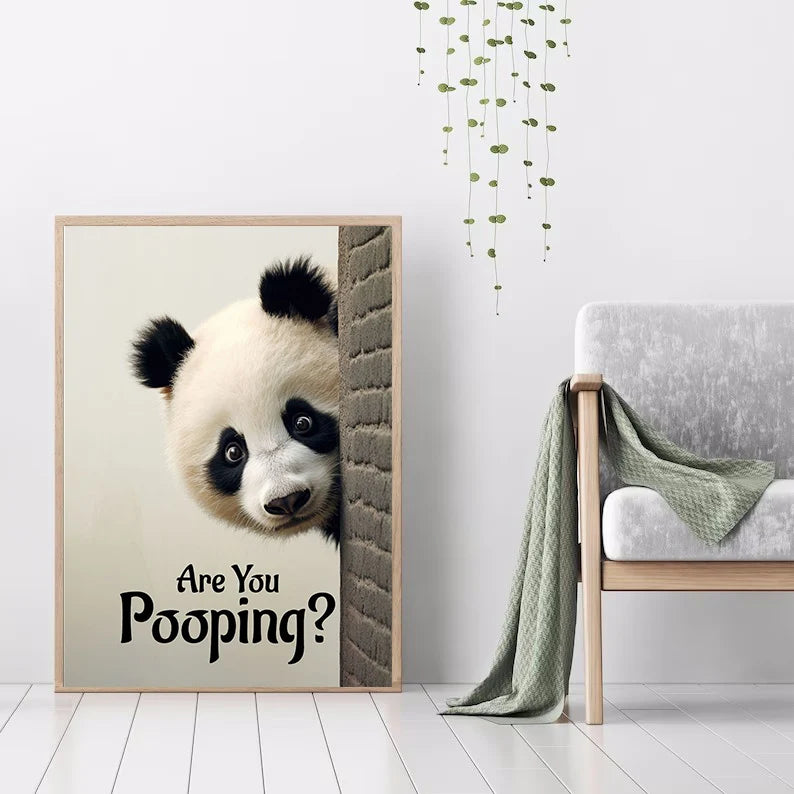 Cute Panda Blowing Bubbles Poster Graffiti Animals Art Print Canvas Painting Wall Pictures Living Room Room Home Decor Gift