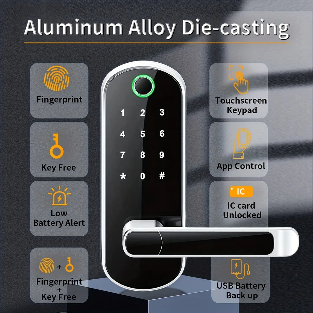 Smart Fingerprint Door Lock App Remote Control Keyless WIFI