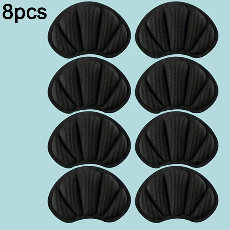 8-Piece Heel Pads, Self-Adhesive Anti-Slip Protective Pads - Thick, Non-Slip, Shock-Absorbing Insoles That Enhance Shoe Comfort, Prevent Chafing and Slipping Off, Suitable for Casual Shoes, Sneakers, and White Shoes, Shoe Siz
