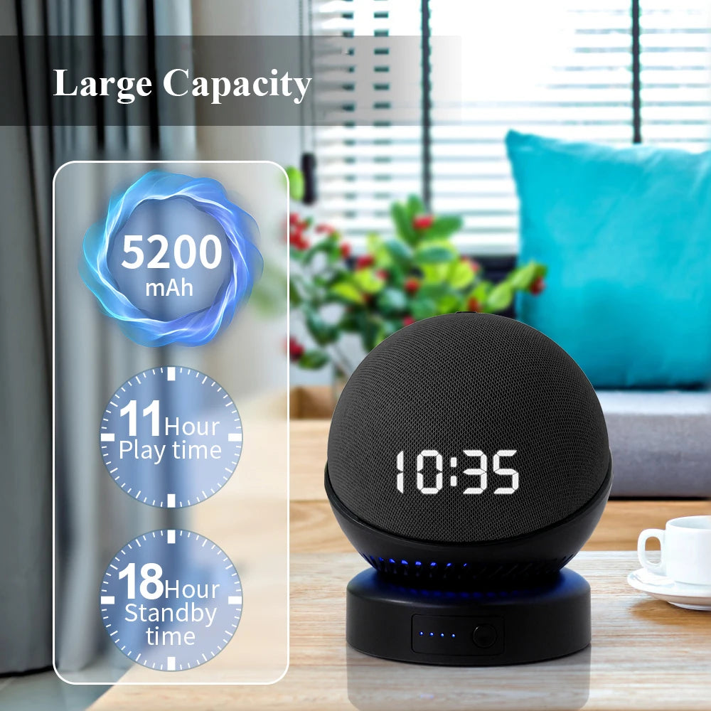 Echo Dot 4th/5th Gen Battery Base Portable Wireless Charger Mobile Alexa Smart Speasker Battery Base for Echo Dot 4th/5th