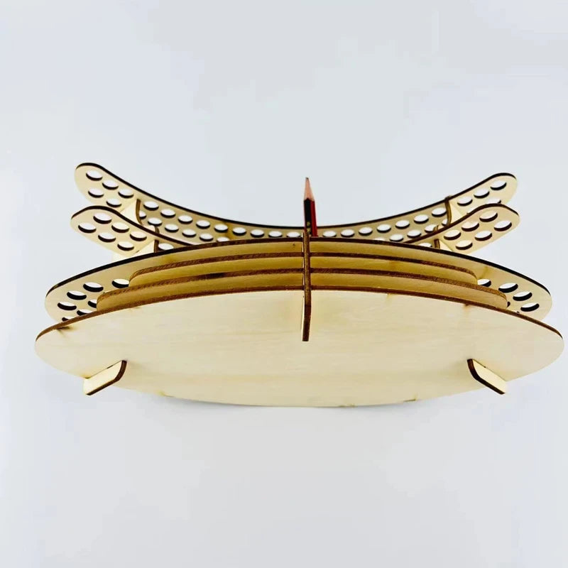 Paint Brush Holder Holes Wooden Paint Brush Holder Stand Desk Organizer Watercolor Brush Tray Rack for Pencils Paint Brushes