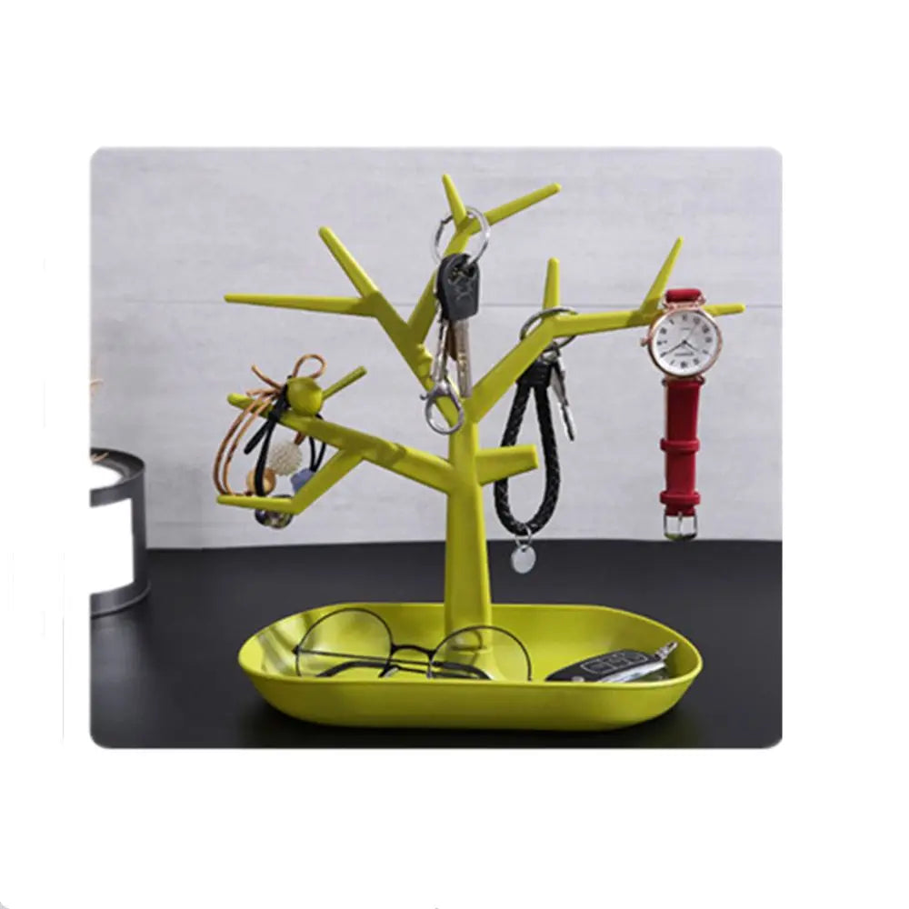 Creative Key Storage Rack ABS Plastic Bird Tree Key Holder Jewelry Rack Living Room Creative Ornaments Desk Organizer