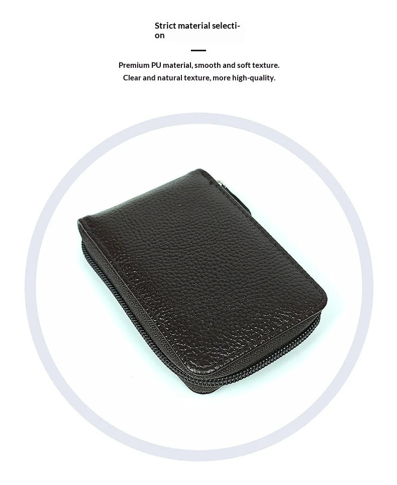 RFID Blocking Leather Wallet for Men Women, 12 Card Slot Accordion ID Driver License Holder, Thin Minimalist Credit Card Organiz