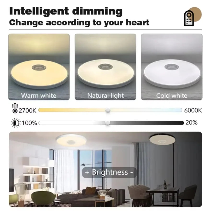 Tuya Smart Audio Ceiling Light APP Remote Control RGB Ambient Lamp Living Room Bedroom Home Decor LED Music Ceiling Lights