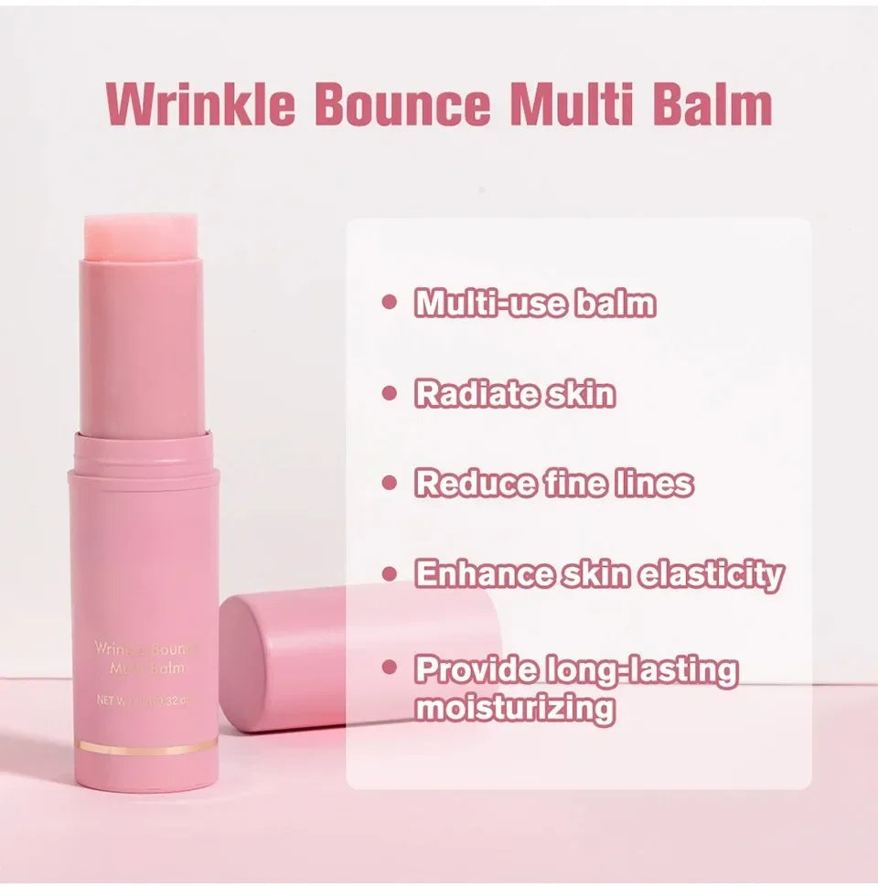 Korean Bounce Multi Balm Collagen Pink Stick Wrinkle Bounce Balm Multi Cream Dull Cosmetics Skin Care