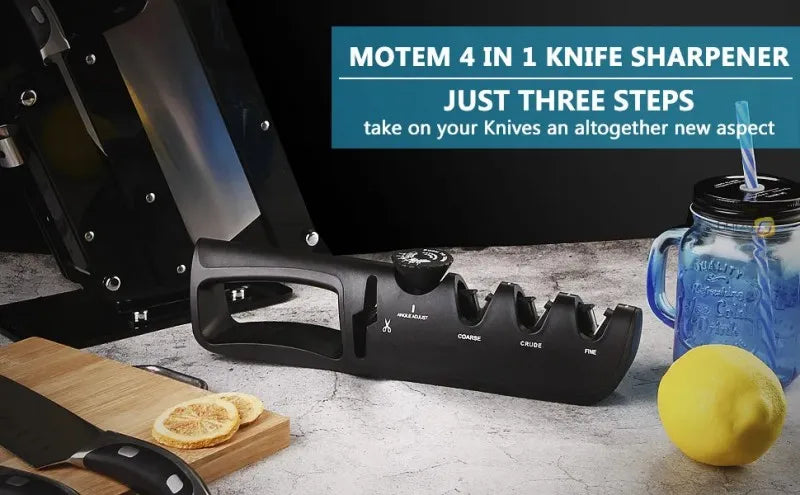 New Upgrade Angle Adjustable Knife Sharpener Professional 4 In 1 Kitchen Knives Grinder Scissors Sharpening Stone Home Tools