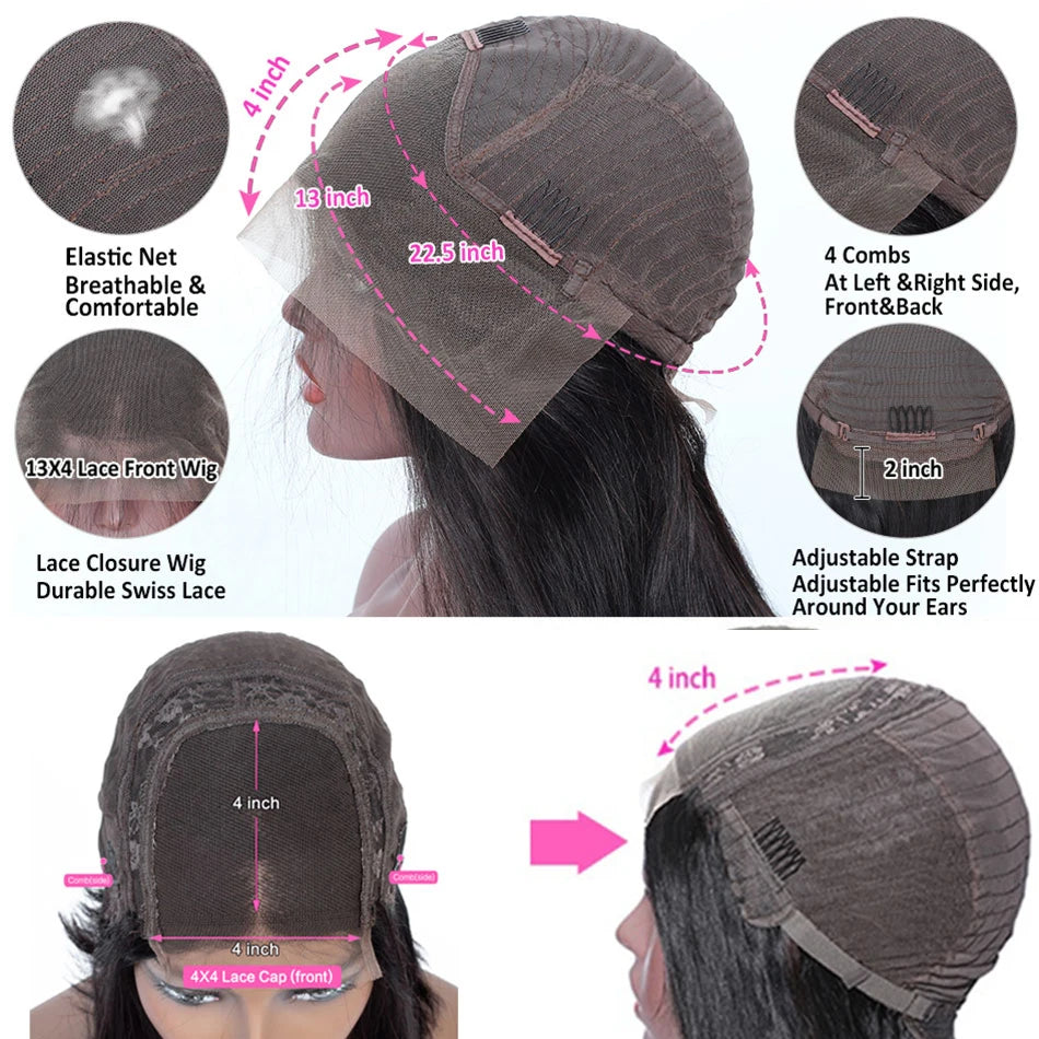 Kinky Straight Glueless Lace Front Wig